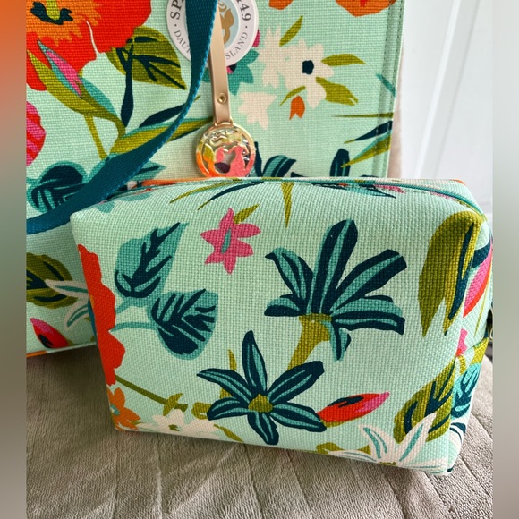 SPARTINA 449 MORELAND MARKET TOTE & COSMETIC BAG SET NEW W/ TAGS - Picture 6 of 15